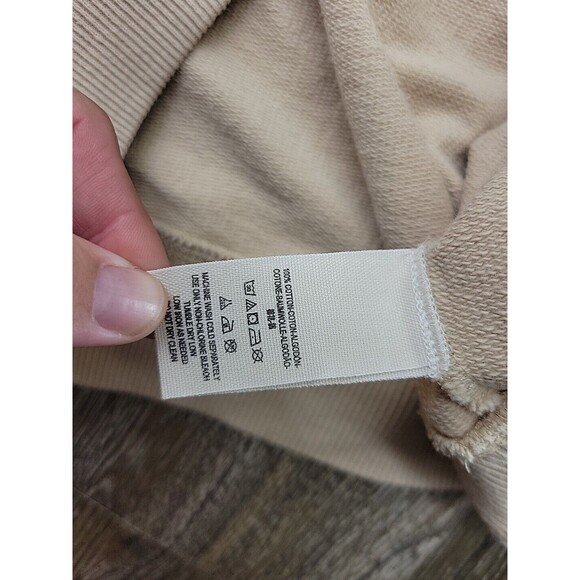 NEW - Free People James Pullover Tan Banada Sweatshirt Women L Ecru Combo - Picture 6 of 11